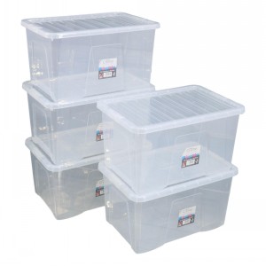 Wham Crystal Plastic Storage Box & Lid Size 16 (60 Litre)